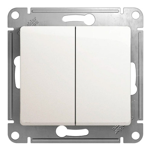 Выключатель Schneider Electric Glossa 2 клавиши перламутр