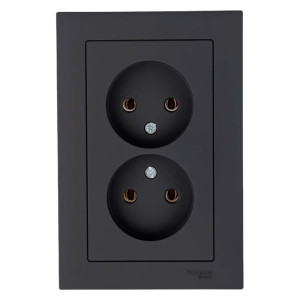 Розетка Schneider Electric AtlasDesign ATN001020 2 места без заземления карбон