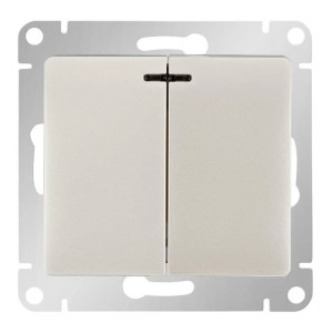 Выключатель Schneider Electric Glossa GSL000653 2 клавиши с подсветкой перламутр