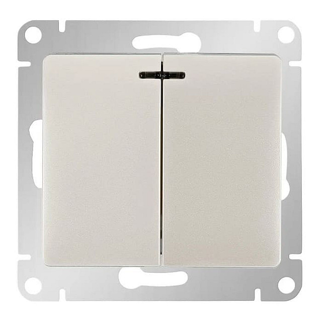 Выключатель Schneider Electric Glossa GSL000653 2 клавиши с подсветкой перламутр