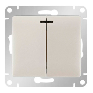 Выключатель Schneider Electric Glossa GSL000653 2 клавиши с подсветкой перламутр