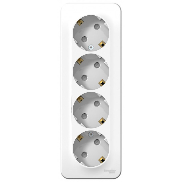 Розетка Schneider Electric Blanca BLNRA011411 4 места с заземлением белая