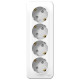 Розетка Schneider Electric Blanca BLNRA011411 4 места с заземлением белая