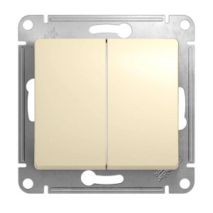 Выключатель проходной Schneider Electric Glossa GSL000265 2 клавиши бежевый