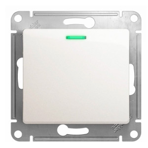Выключатель проходной Schneider Electric Glossa GSL000763 1 клавиша с подсветкой перламутр