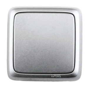 Выключатель Hegel Alfa ВА10-113-06 1 клавиша серебро