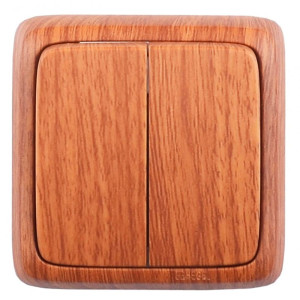 Выключатель Hegel Alfa ВА10-153-05 2 клавиши дуб