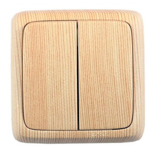 Выключатель Hegel Alfa ВА10-153-02 2 клавиши сосна