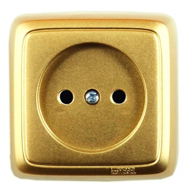 Розетка Hegel Alfa РА16-103-07 1 гнездо без заземления золото