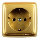 Розетка Hegel Alfa РА16-113-07 1 гнездо с заземлением золото