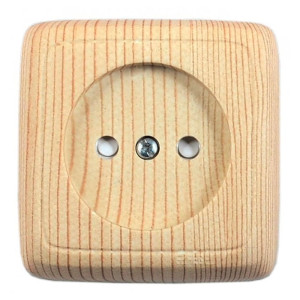 Розетка Hegel Alfa РА16-103-02 без заземления сосна