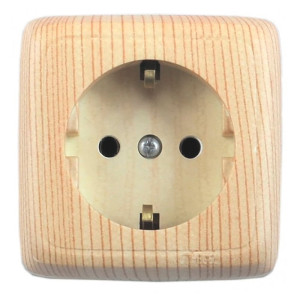 Розетка Hegel Alfa РА16-113-02 с заземлением сосна