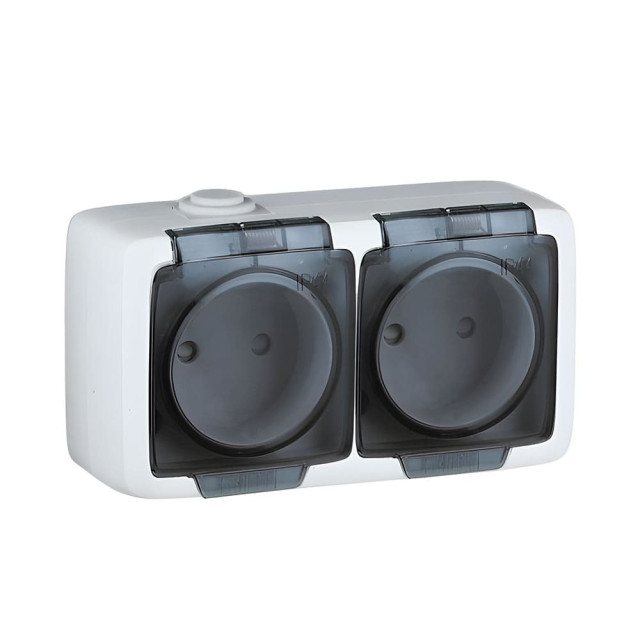 Розетка Hegel Alfa 16-241 IP44 О/У 2м брызгозащищенная белый