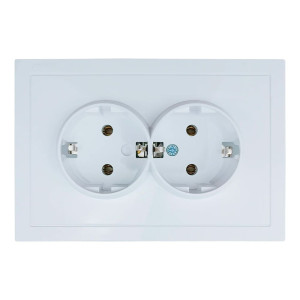 Розетка Lezard Zima 704-0200-128BQC 2 места безвинтовой зажим/клемма без заземления белая