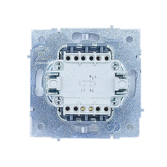 Выключатель Lezard Zima 704-0288-112QC 2 клавиши с подсветкой безвинтовой зажим/клемма белый