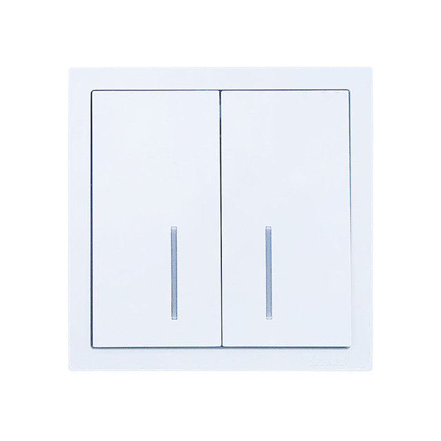 Выключатель Lezard Zima 704-0288-112QC 2 клавиши с подсветкой безвинтовой зажим/клемма белый
