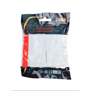 Выключатель проходной Lezard Zima 704-0288-114QC с подсветкой безвинтовой зажим/клемма белый
