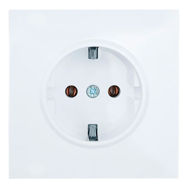 Розетка Lezard Zima 704-0288-122BQC 1 место безвинтовой зажим/клемма с заземлением белая