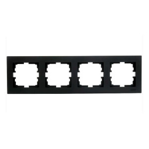 Рамка Lezard Vesna 742-4200-149 4 поста горизонтальная черный бархат
