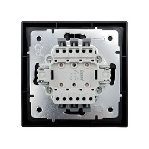 Выключатель Lezard Zima 704-4288-101QC 2 клавиши безвинтовой зажим/клемма черный бархат