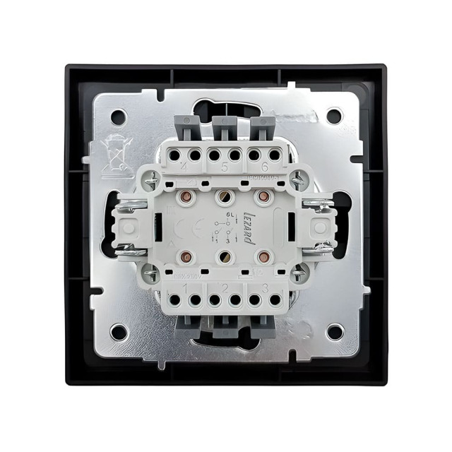 Выключатель Lezard Zima 704-4288-101QC 2 клавиши безвинтовой зажим/клемма черный бархат