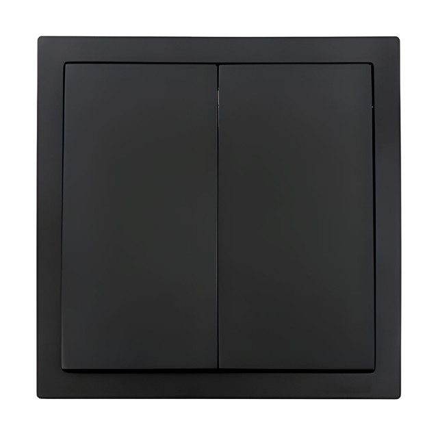Выключатель Lezard Zima 704-4288-101QC 2 клавиши безвинтовой зажим/клемма черный бархат