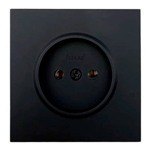 Розетка Lezard Zima 704-4288-121BQC 1 место безвинтовой зажим/клемма без заземления ПБТ черный бархат