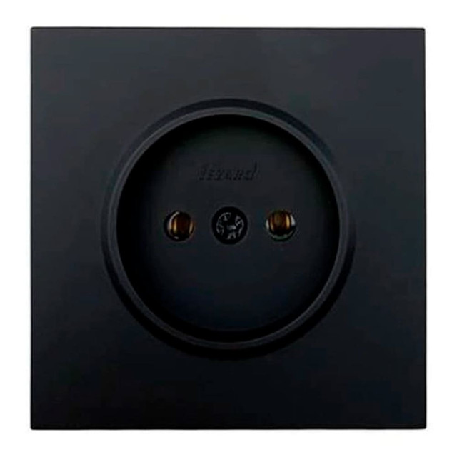 Розетка Lezard Zima 704-4288-121BQC 1 место безвинтовой зажим/клемма без заземления ПБТ черный бархат