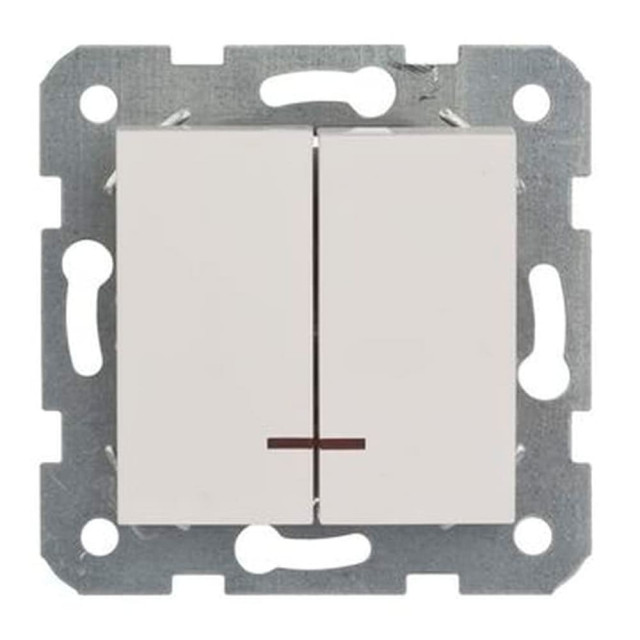 Выключатель Viko Karre 2 клавиши с подсветкой белый