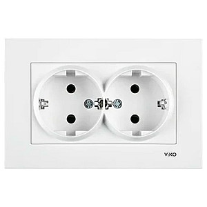 Розетка Viko Karre 90960056 с заземлением 2 гнезда белый