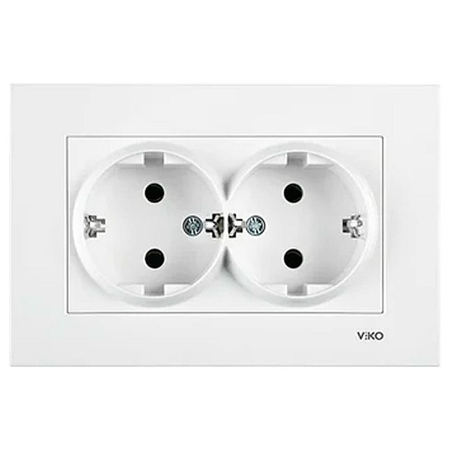 Розетка Viko Karre 90960056 с заземлением 2 гнезда белый
