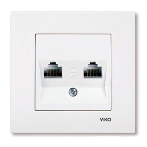 Розетка компьютерная Viko Karre 90967034 2 гнезда белый