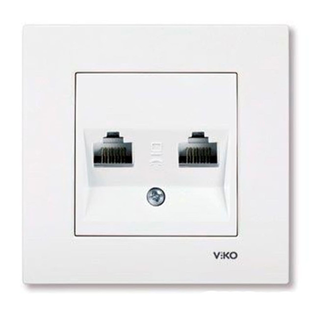 Розетка компьютерная Viko Karre 90967034 2 гнезда белый