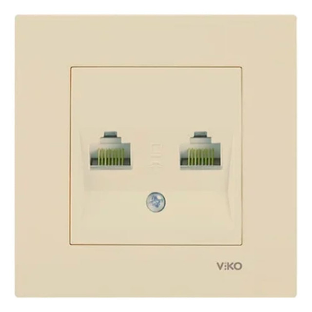 Розетка компьютерная Viko Karre 90967234 2 гнезда кремовый
