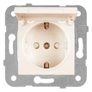 Розетка Viko Karre 90963712 с крышкой 1 гнездо кремовый