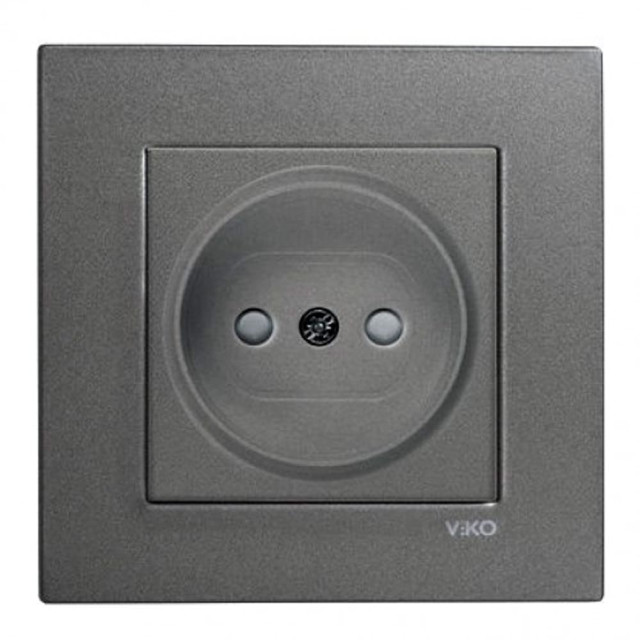 Розетка Viko Novella 92105443 1 гнездо дымчатый