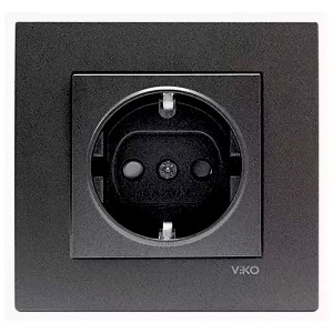 Розетка Viko Novella 92105442 1 гнездо с заземлением дымчатый