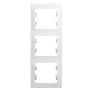 Рамка Schneider Electric Glossa GSL000107 вертикальная 3 поста белая