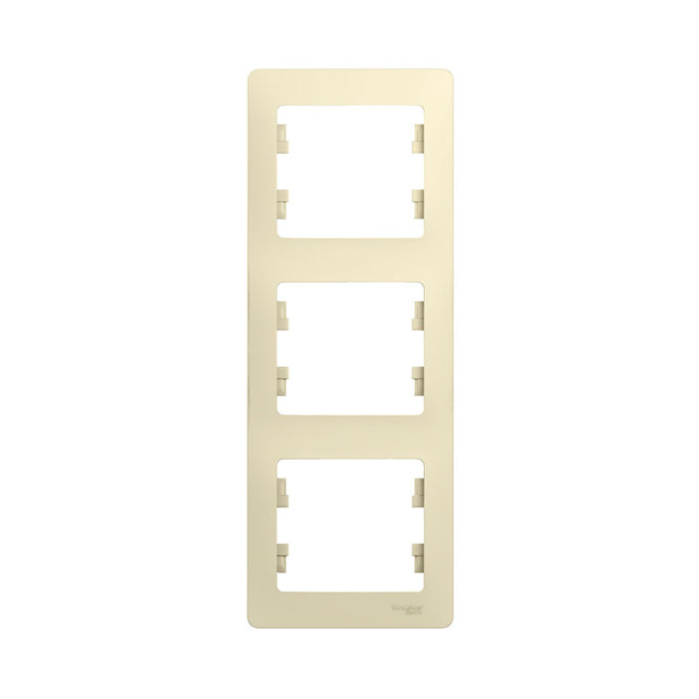 Рамка Schneider Electric Glossa 000207 вертикальная 3-постовая бежевый