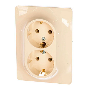 Розетка Schneider Electric Glossa GSL000224 двойная с заземлением бежевая