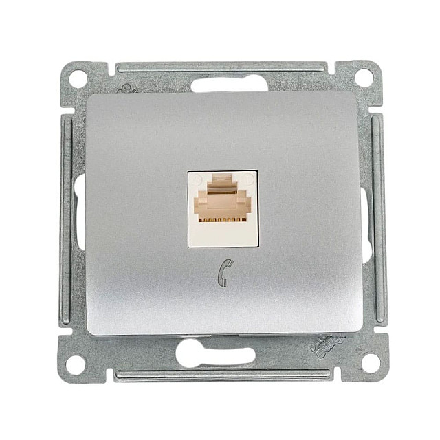 Розетка телефонная Schneider Electric Glossa GSL000381T RJ11 алюминий