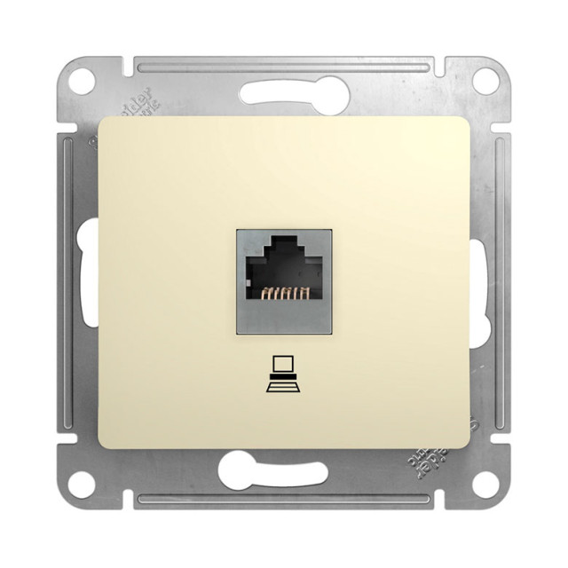 Розетка компьютерная Schneider Electric Glossa GSL000281К RJ45 кат. 5Е бежевая