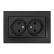 Розетка EL-BI Vega 510-014830-908 2 места без заземления вантаблэк