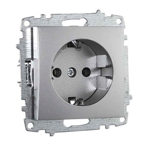 Розетка EL-BI Zena-Vega 609-011000-217 1 гнездо с заземлением серебро