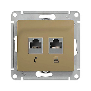 Розетка Schneider Electric Glossa GSL000485 двойная RJ11+RJ45 кат. 5Е титан