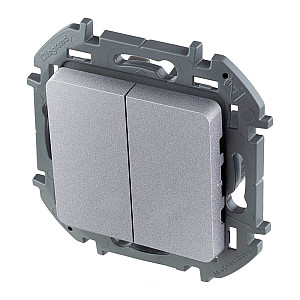 Выключатель Legrand Inspiria 673622 2 клавиши алюминий