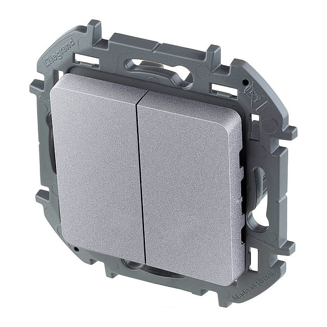Выключатель Legrand Inspiria 673622 2 клавиши алюминий