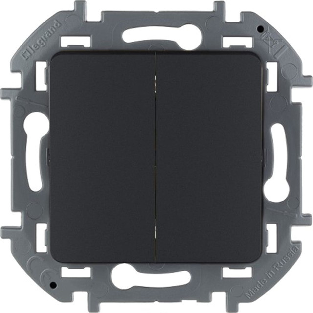 Выключатель двухклавишный Legrand Inspiria 673623 антрацит