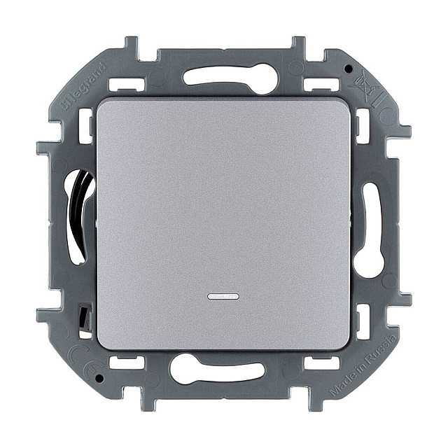 Выключатель Legrand Inspiria 673612 с подсветкой алюминий