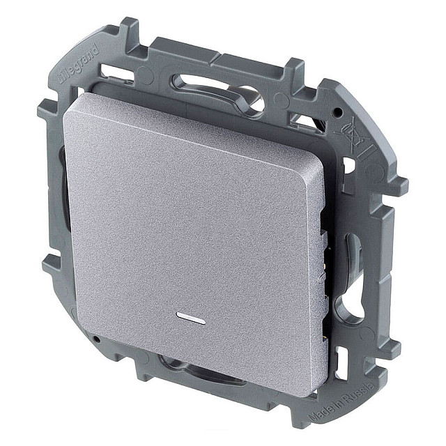 Выключатель Legrand Inspiria 673612 с подсветкой алюминий
